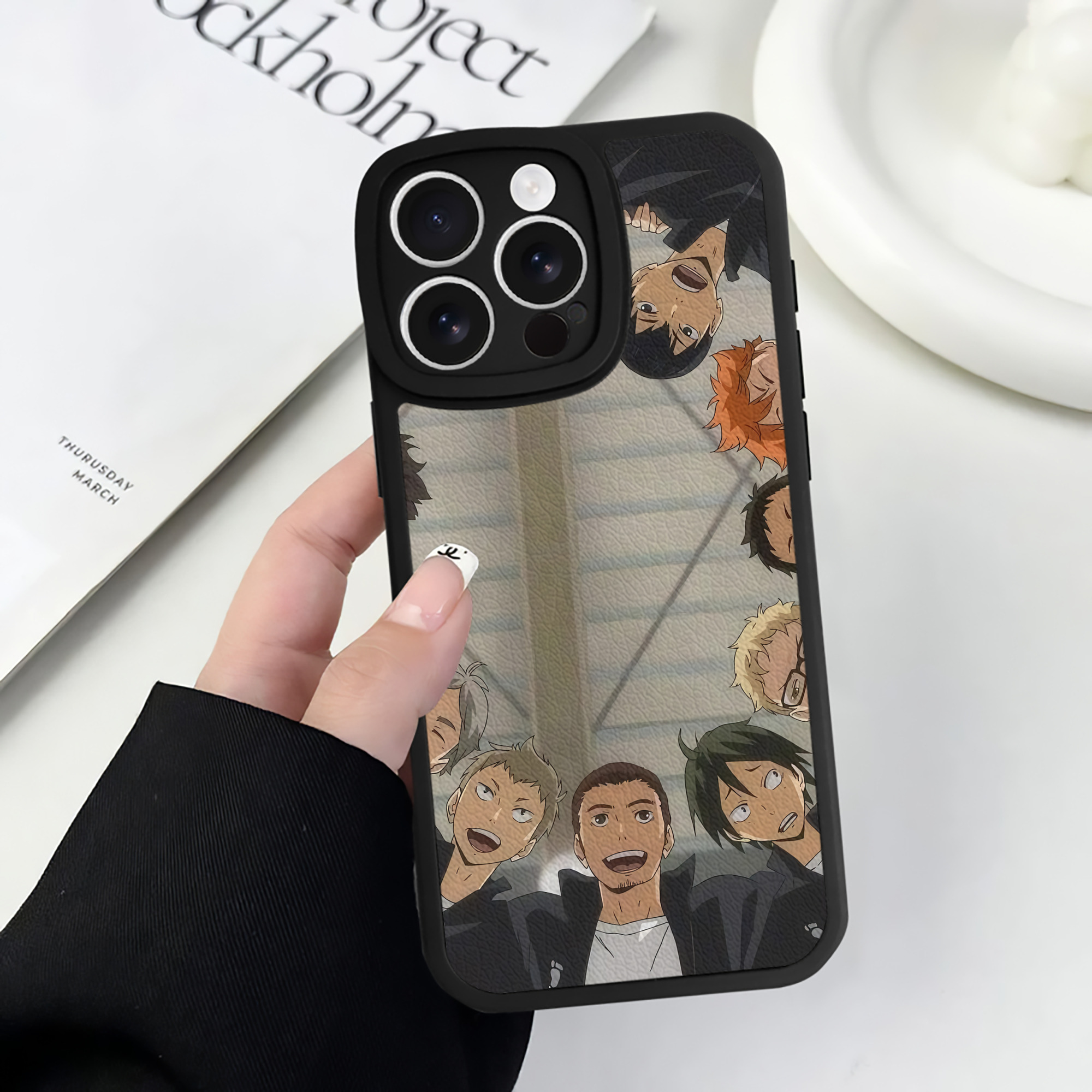 （画像用） ハイキュー!! Haikyu!! 【iPhone 16シリーズ対応】シリコンスマホケース（レザー調） 材質：シリコン